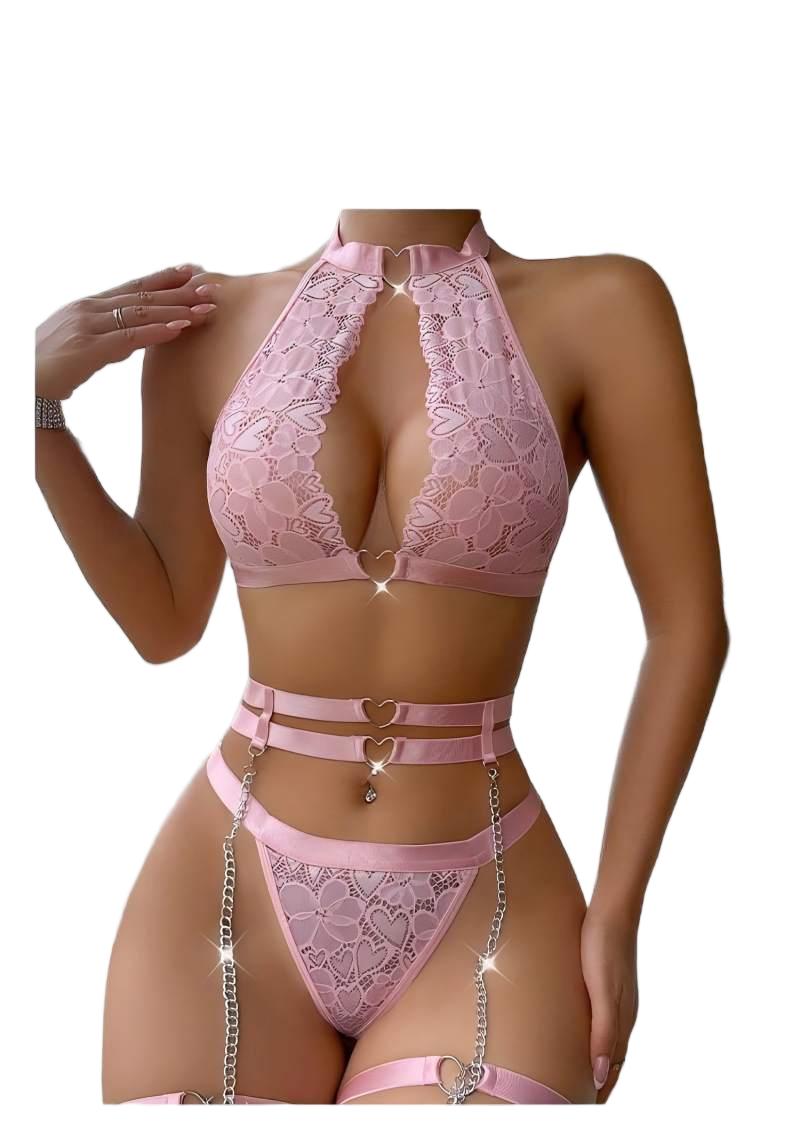 Lace Bralette Set - Conjunto de Lingerie Sexy com Sutiã
