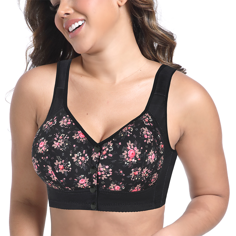 Wirefree Bra Comfort - Sutiã de abertura frontal impresso sem