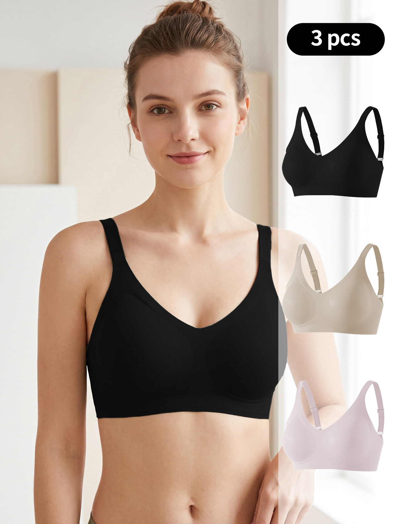 Wirefree Bra Comfort - Conjunto de 3 Peças de Sutiã