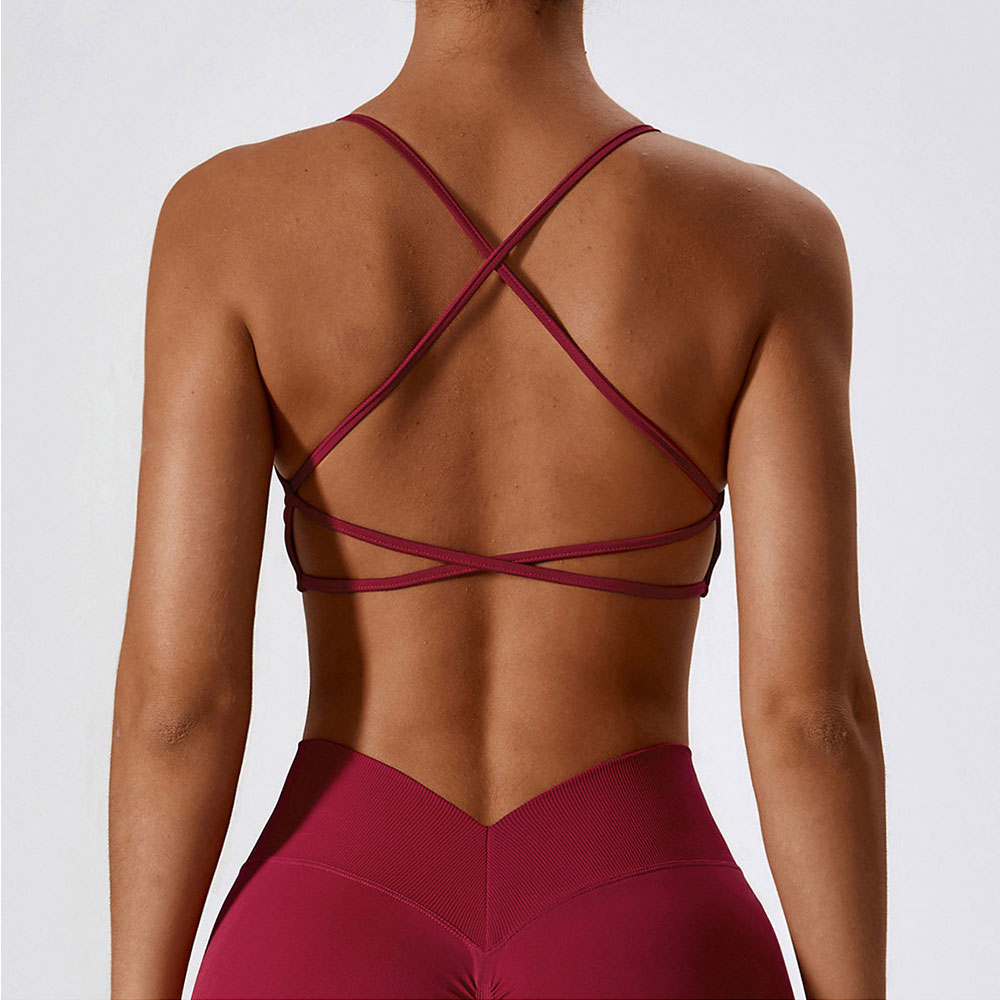 Sports Bra Racerback - Mulheres cinta cruzada sutiã esportivo feminino