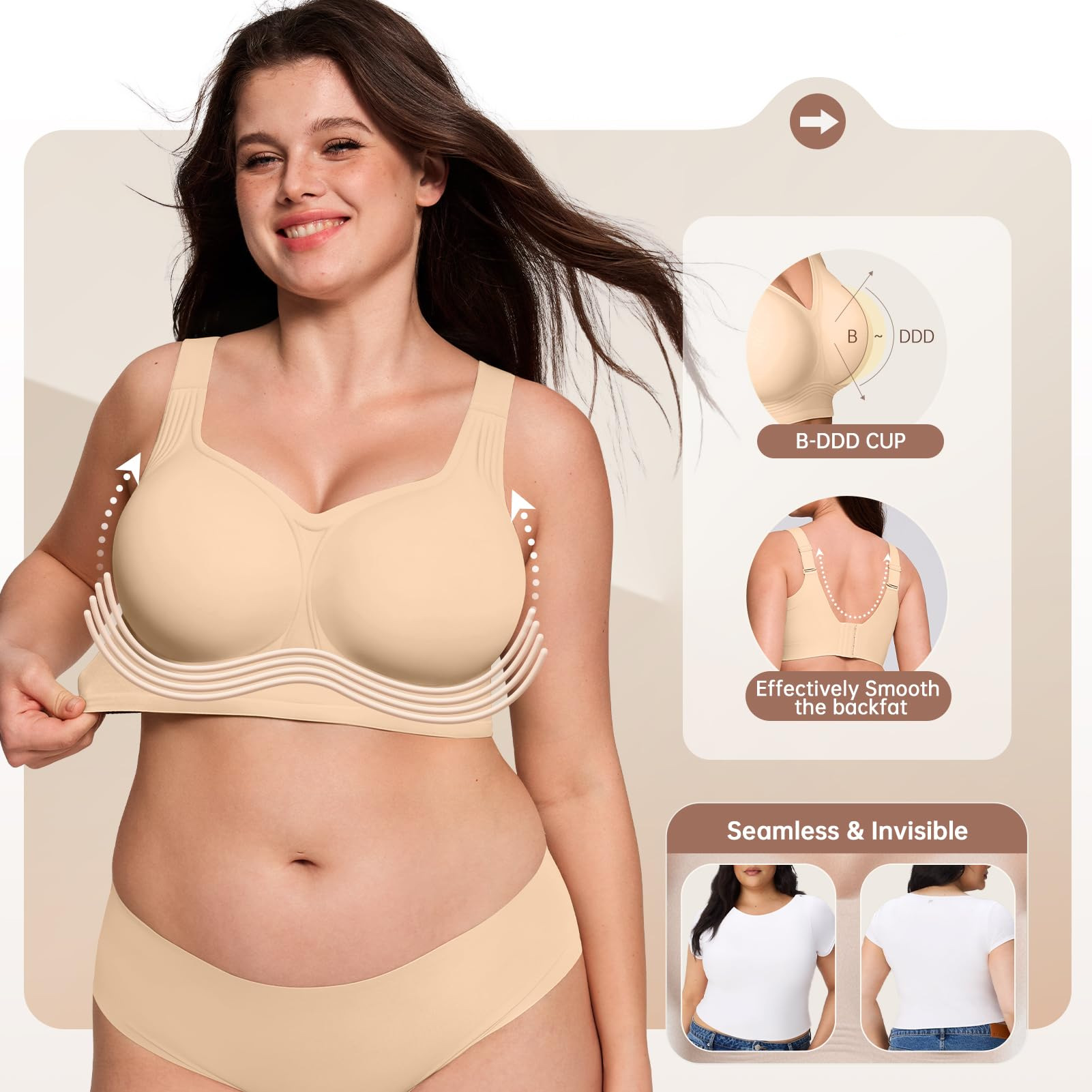 Sutiã Sem Fio Plus Size para M - Underwire Bra Padded avaliação e preço