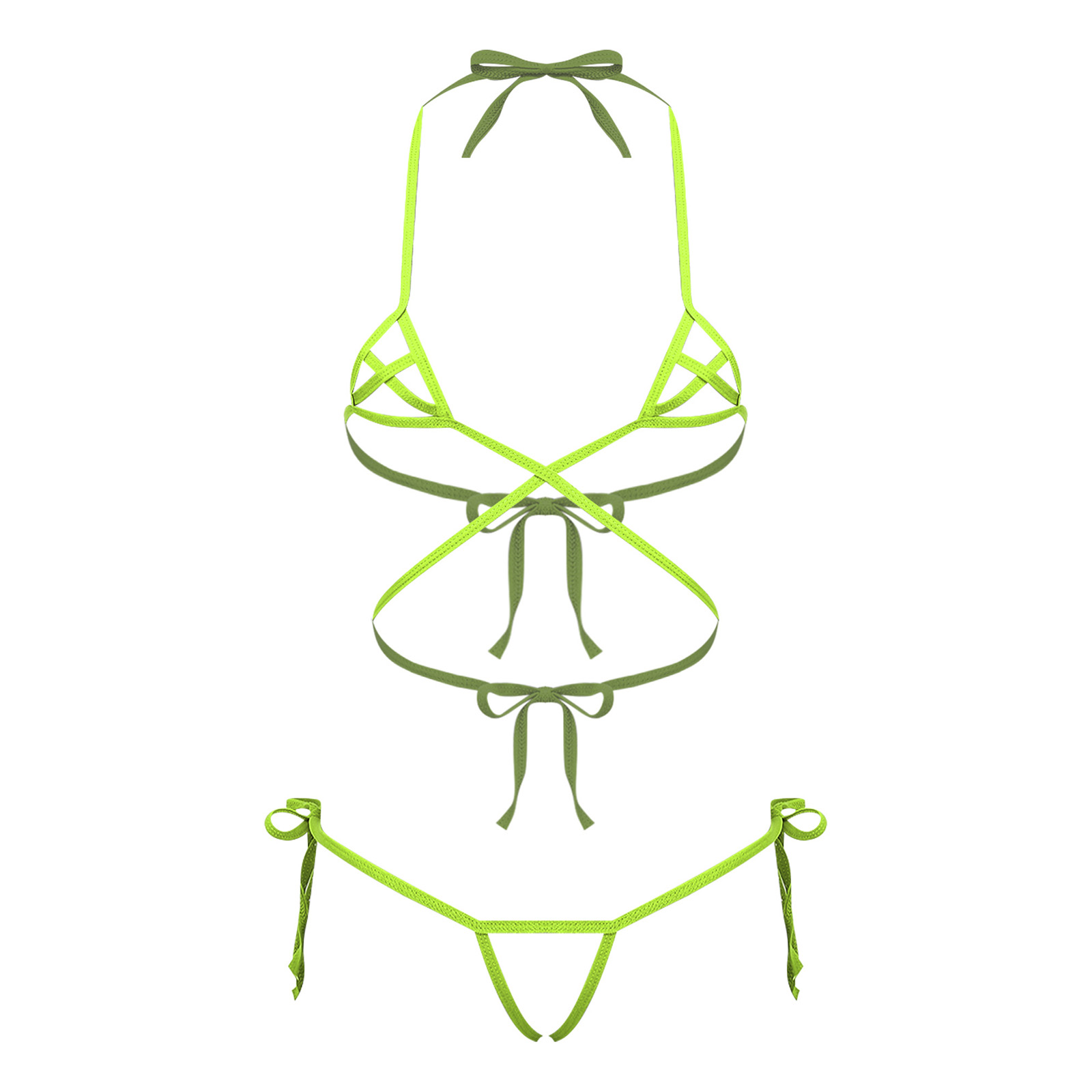 Conjunto de biquíni feminino t - Lace Bralette Set avaliação e preço