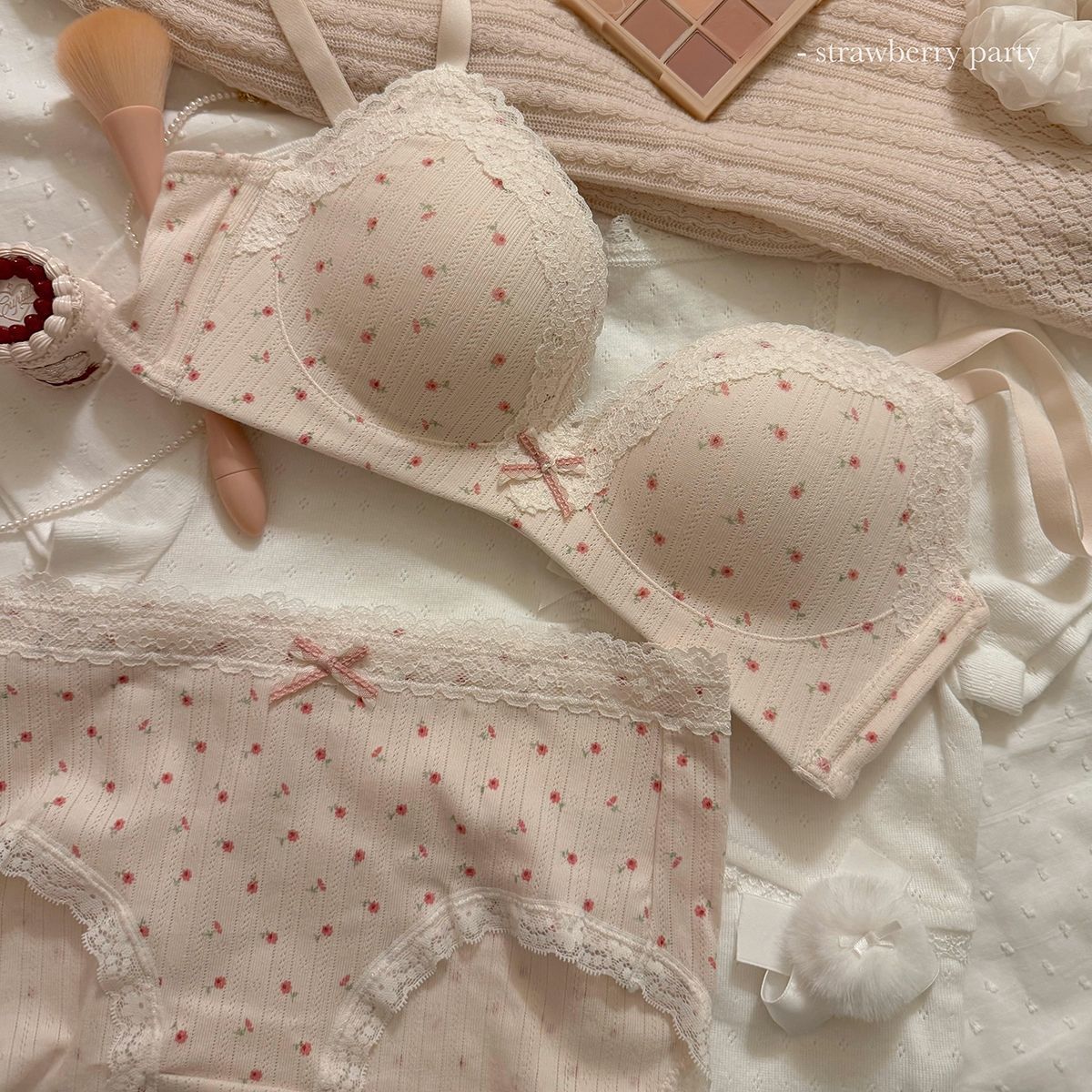 Conjunto de sutiã floral de re - Cotton Bra Everyday avaliação e preço