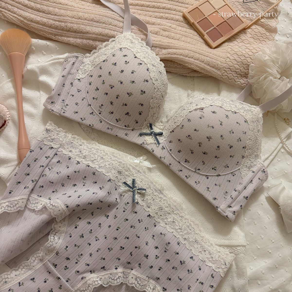 Conjunto de sutiã floral de re - Cotton Bra Everyday avaliação e preço