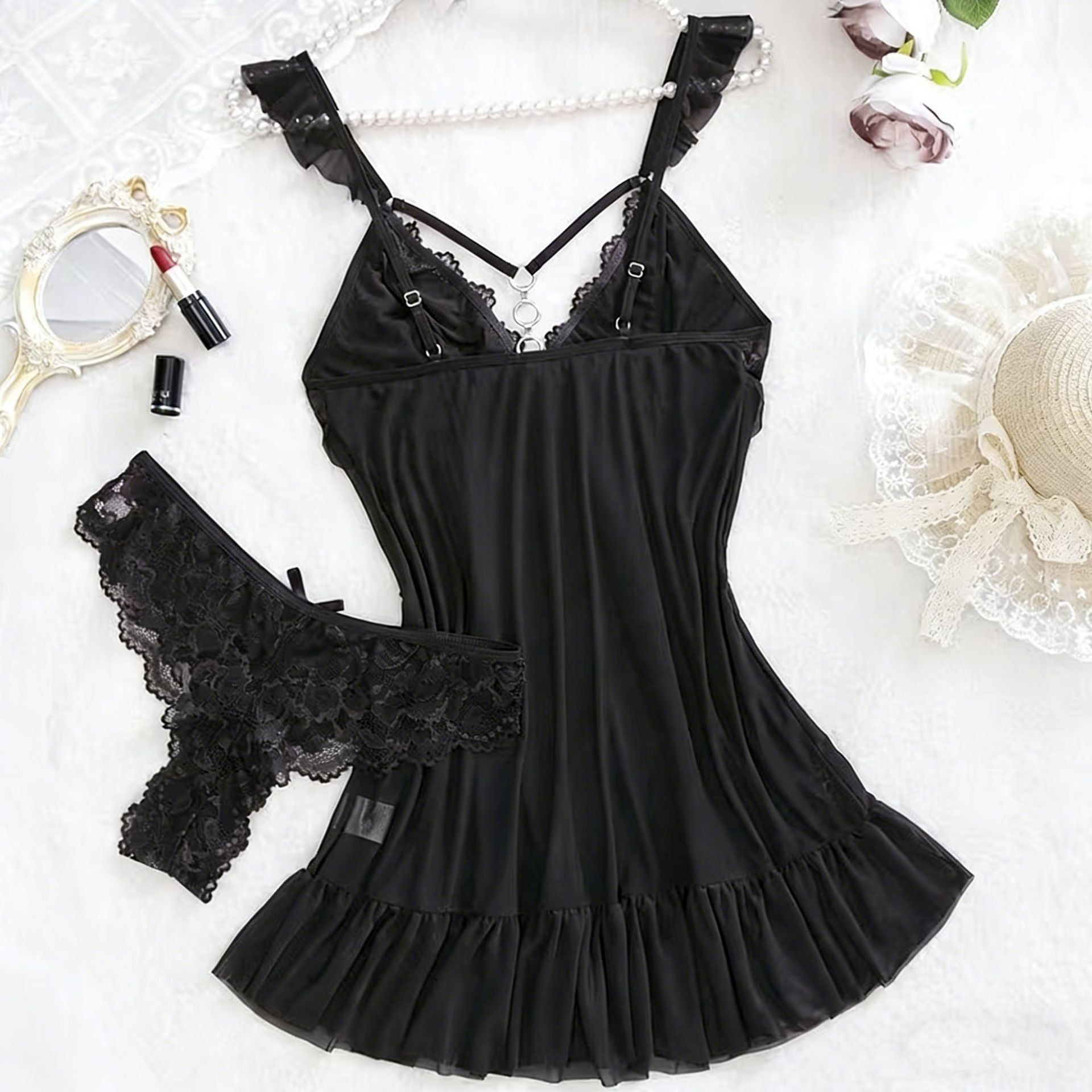 Novo Conjunto de Lingerie Sexy - Lace Bralette Set avaliação e preço